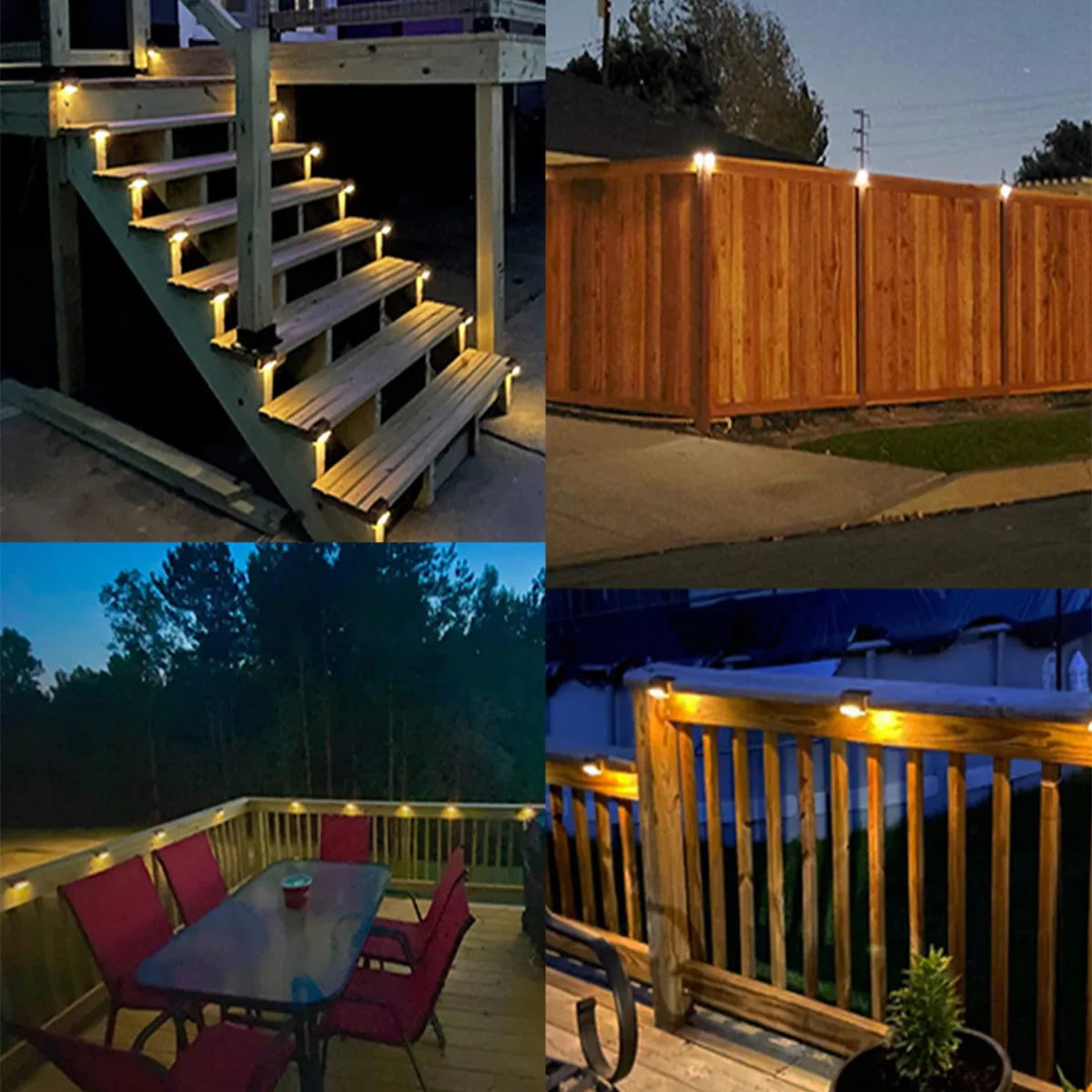 Solar Deck Stair Light 4-16PCS – LED Waterproof