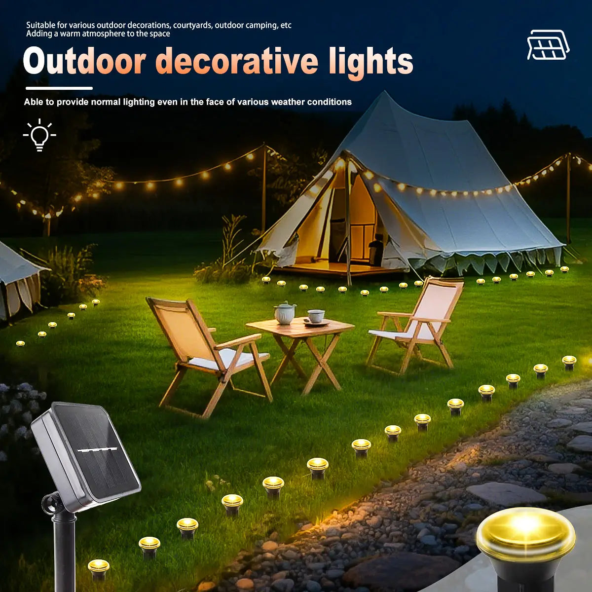 Solar Garden Pathway Light – 30LED 8 Modes