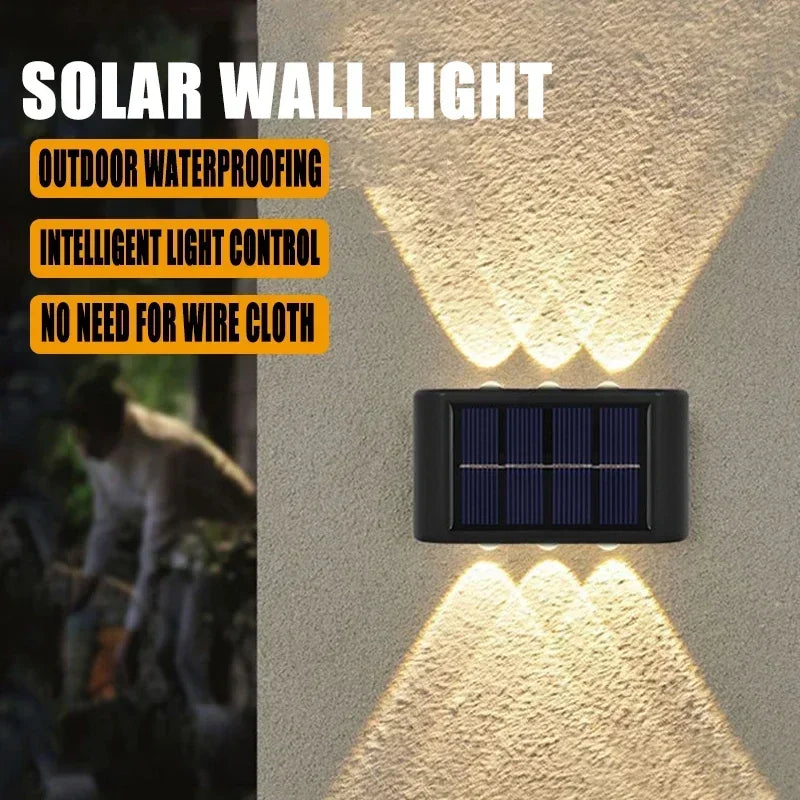 Solar Wall Fence Light – LED Dusk to Dawn Waterproof Garden