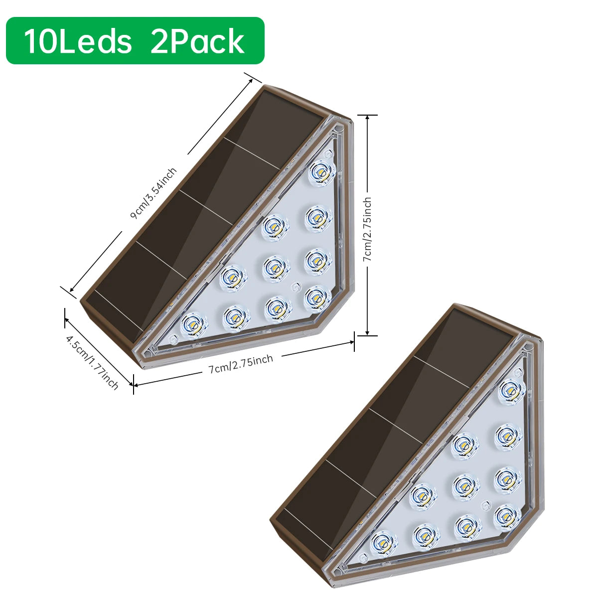 Solar Step Deck Light Triangle – IP67 Waterproof Outdoor Garden