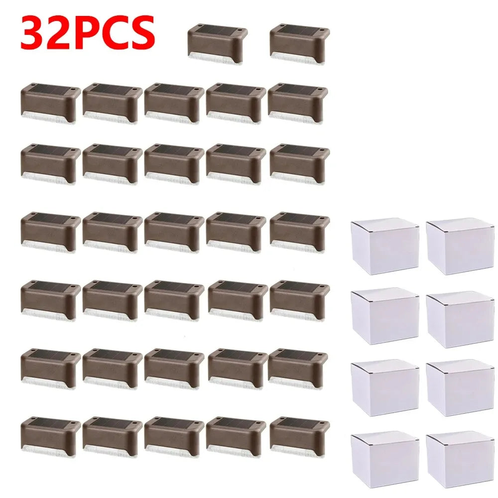 Solar Step Light 4-32 Pack – LED Warm White IP65 Waterproof Path