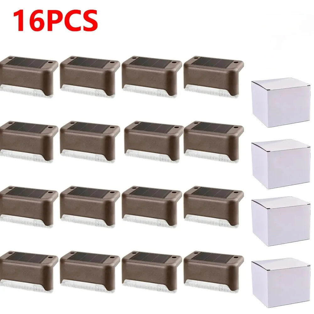 Solar Step Light 4-32 Pack – LED Warm White IP65 Waterproof Path