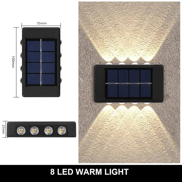Solar Wall Light 4-10LED – Up Down Waterproof Garden Fence Decor