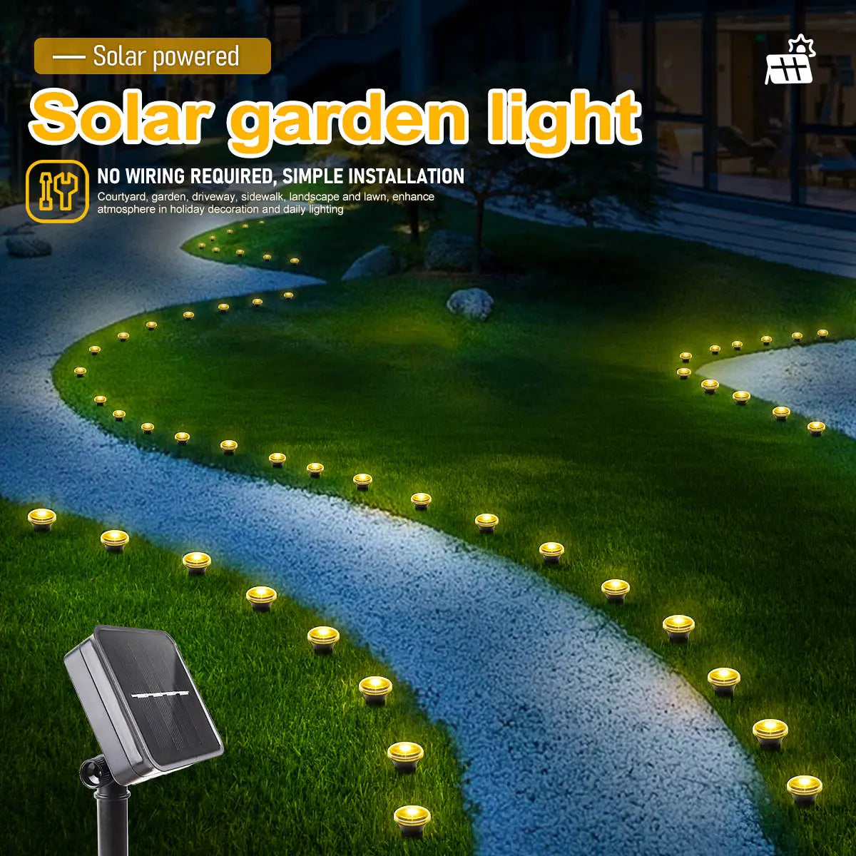 Solar Garden Pathway Light – 30LED 8 Modes
