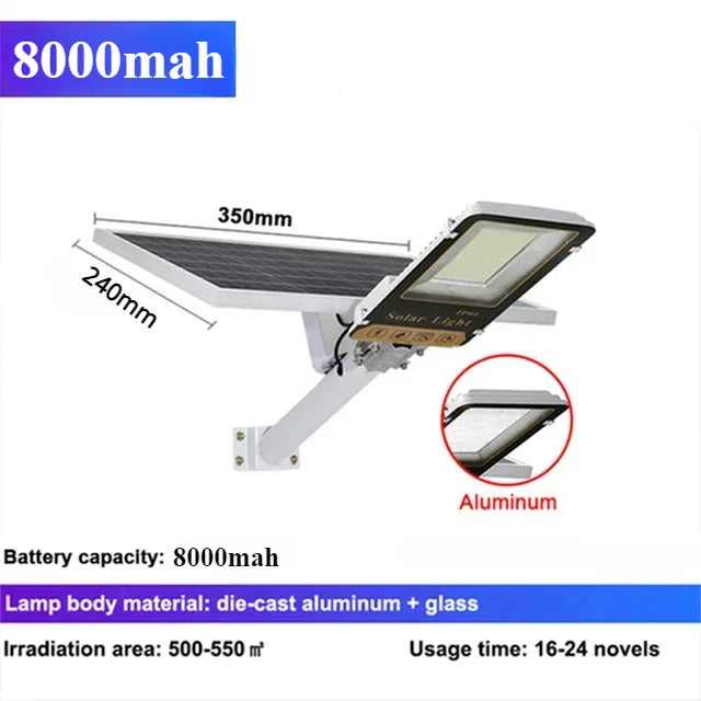 Solar Street Light 8000mAh – High Power Waterproof Garage Garden