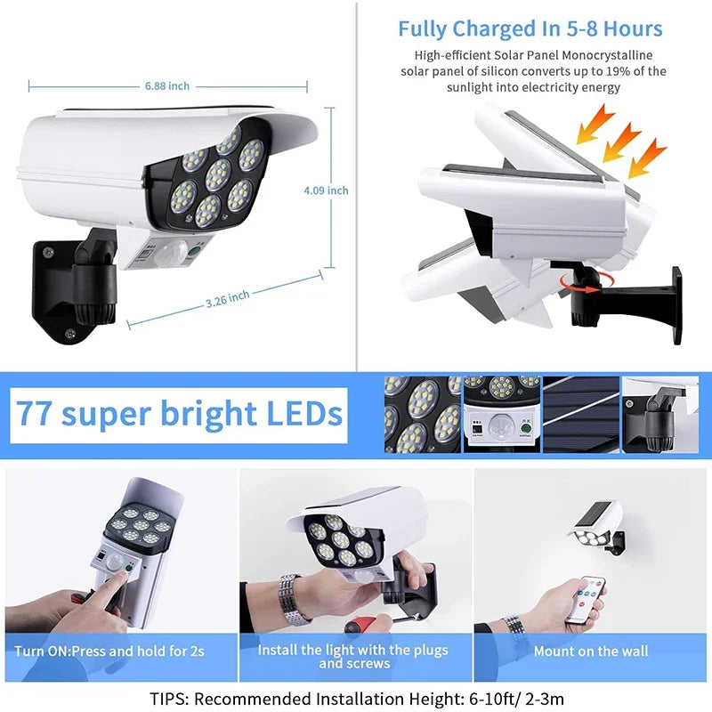 Solar Security Dummy Camera Light – 77LED IP65