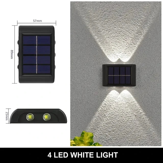Solar Wall Light 4-10LED – Up Down Waterproof Garden Fence Decor