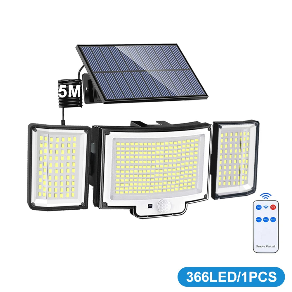 Solar Security Wall Light – 366LED IP65 Motion Sensor