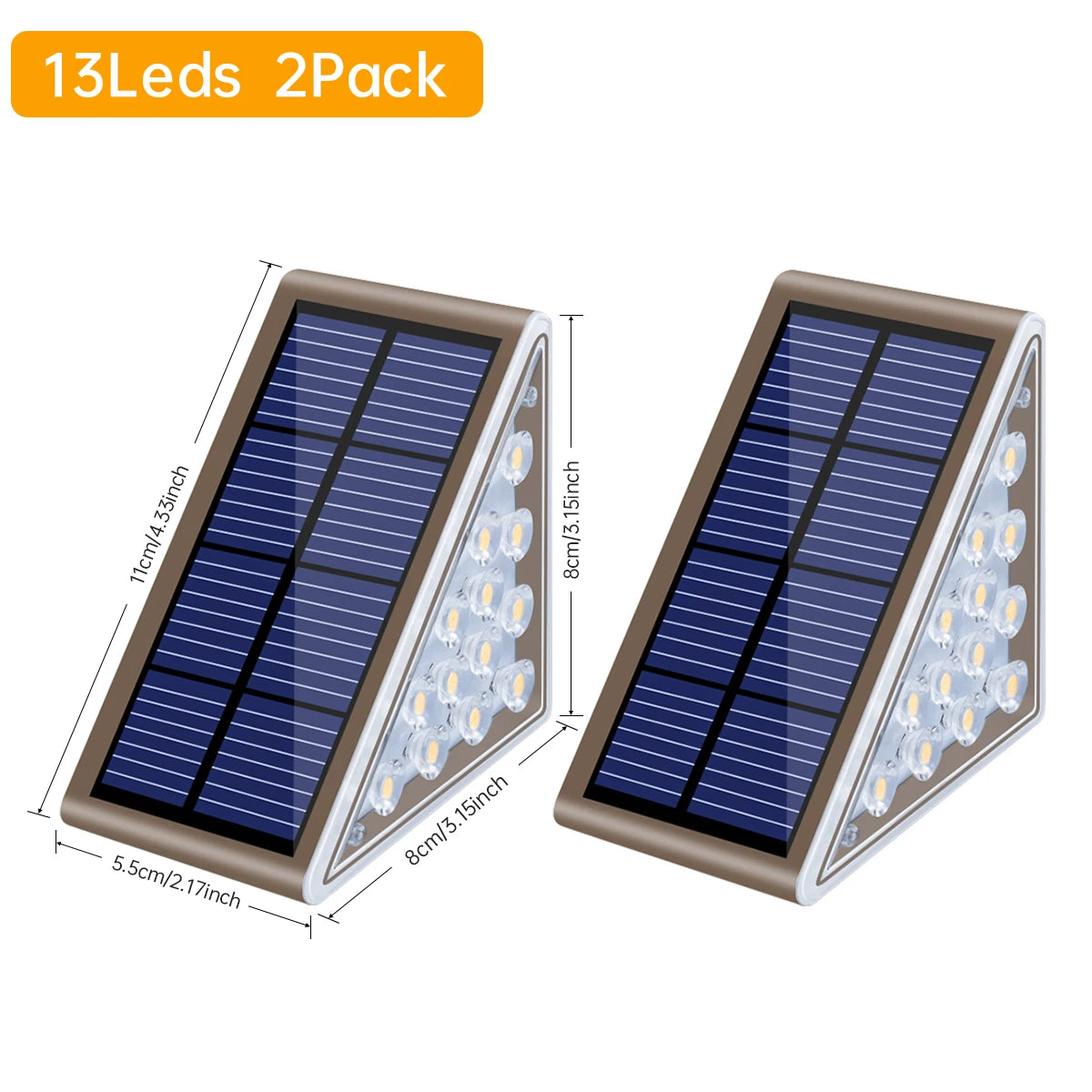 Solar Step Deck Light Triangle – IP67 Waterproof Outdoor Garden