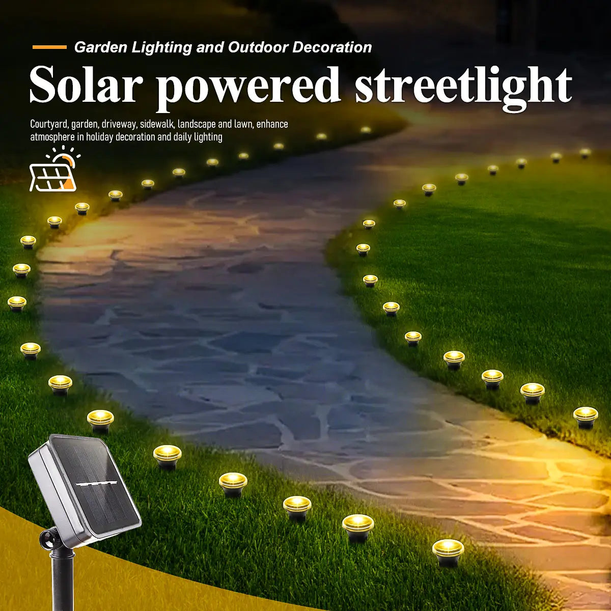 Solar Garden Pathway Light – 30LED 8 Modes
