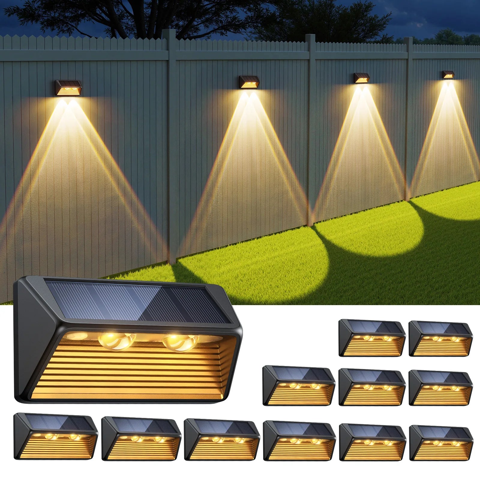 Solar Fence Step Light 4-12 Pack – LED Cool White
