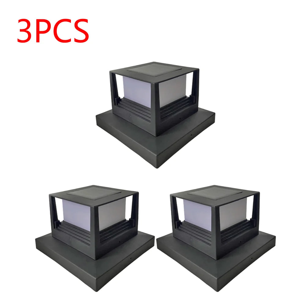 Solar Column Fence Gate Light – IP54 Waterproof
