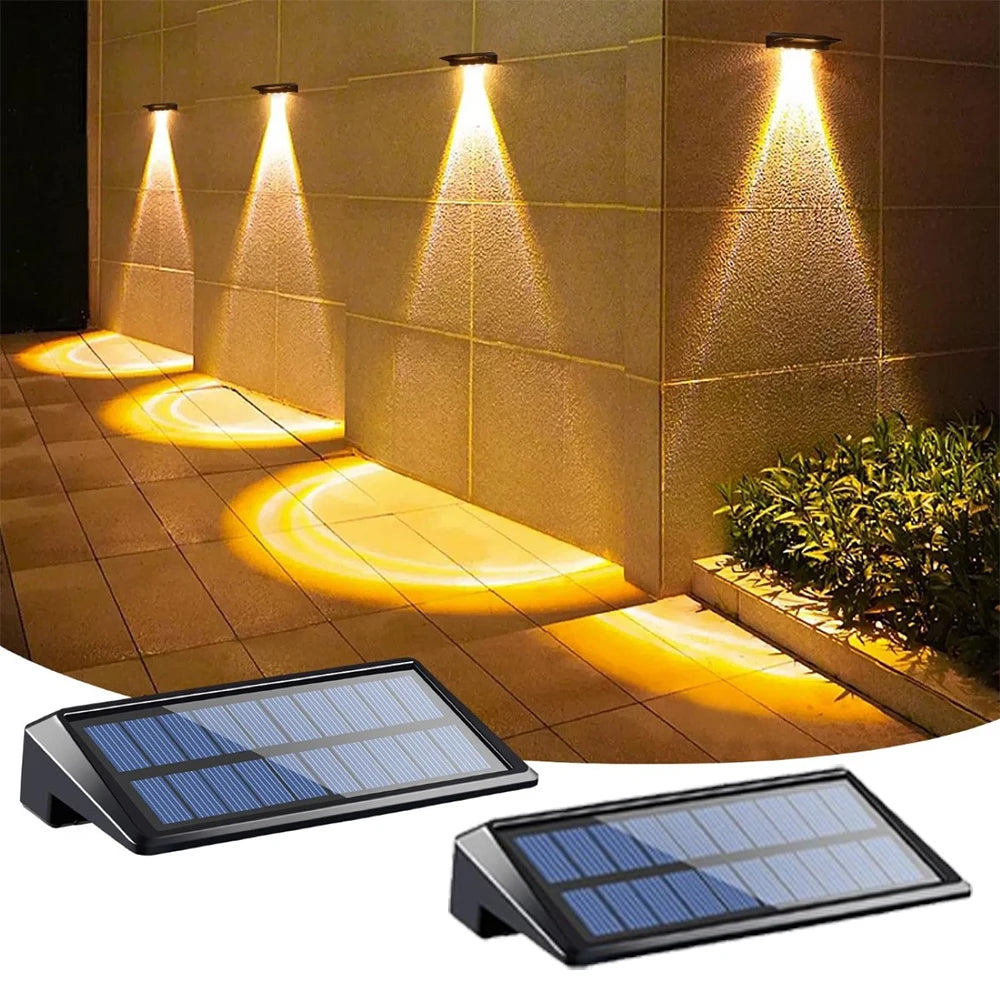 Solar Fence Wall Light 2-Pack – IP44 Waterproof