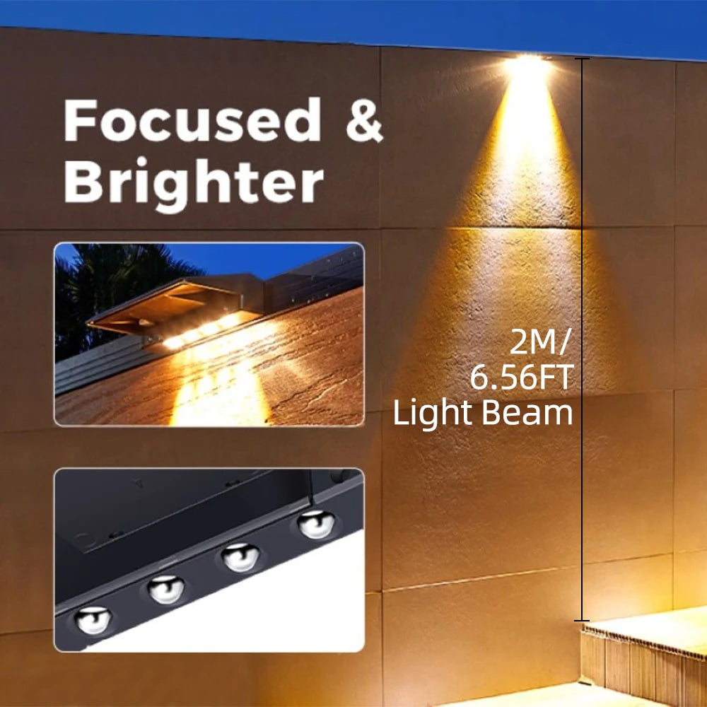 Solar Fence Wall Light 2-Pack – IP44 Waterproof