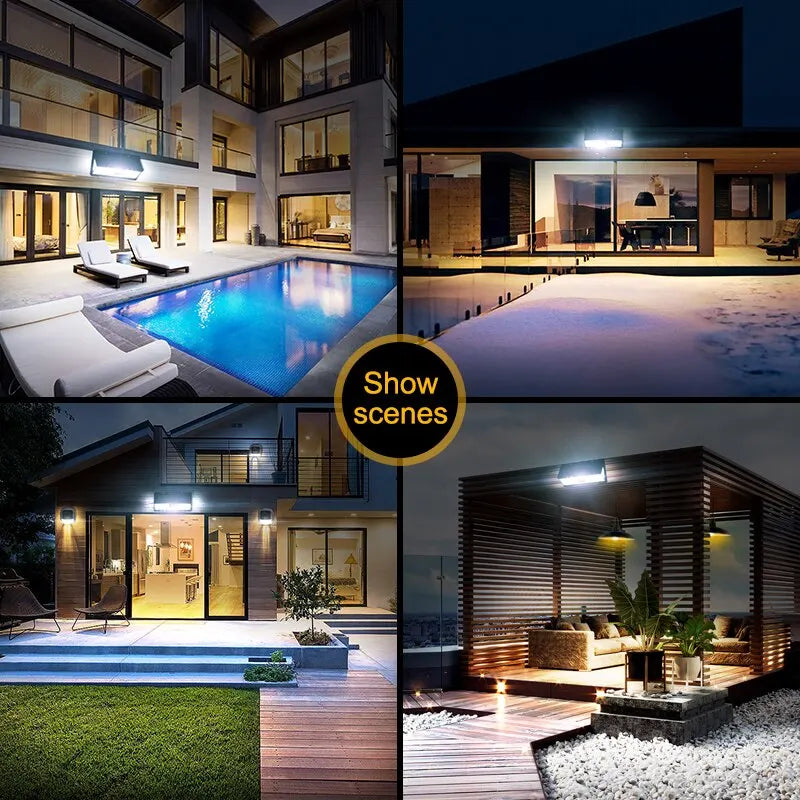 Solar Wall Garden Light – 190LED IP65 Motion Sensor 4 Mode