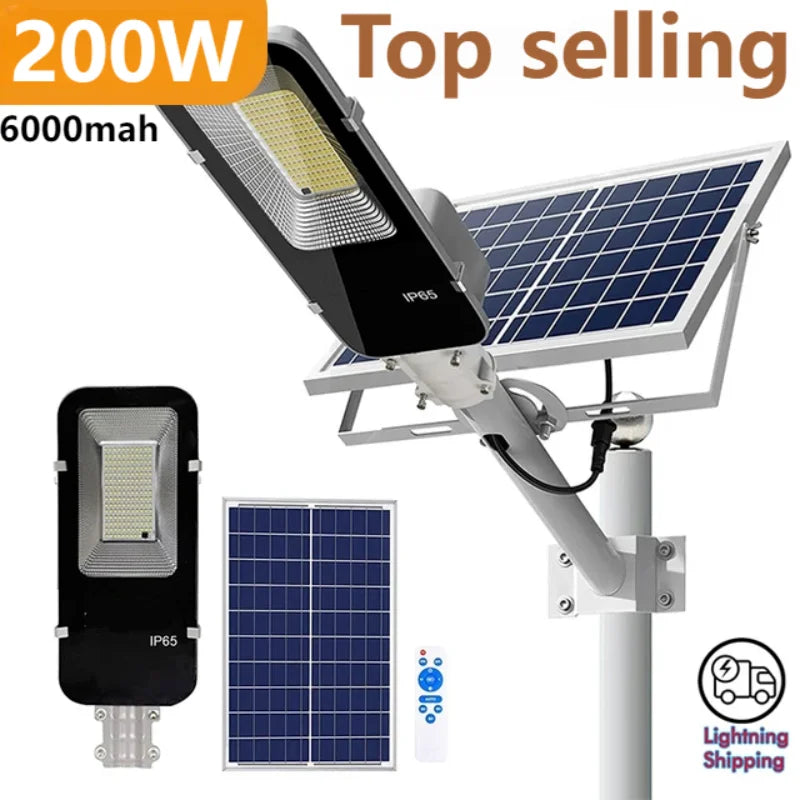 Solar Street Light 200W – 6000mAh Waterproof Dusk to Dawn