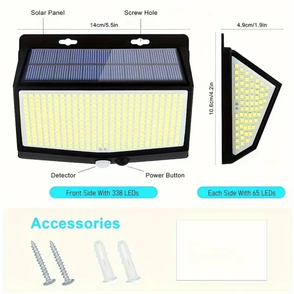 Solar Security Wall Light – 468LED PIR Motion Sensor