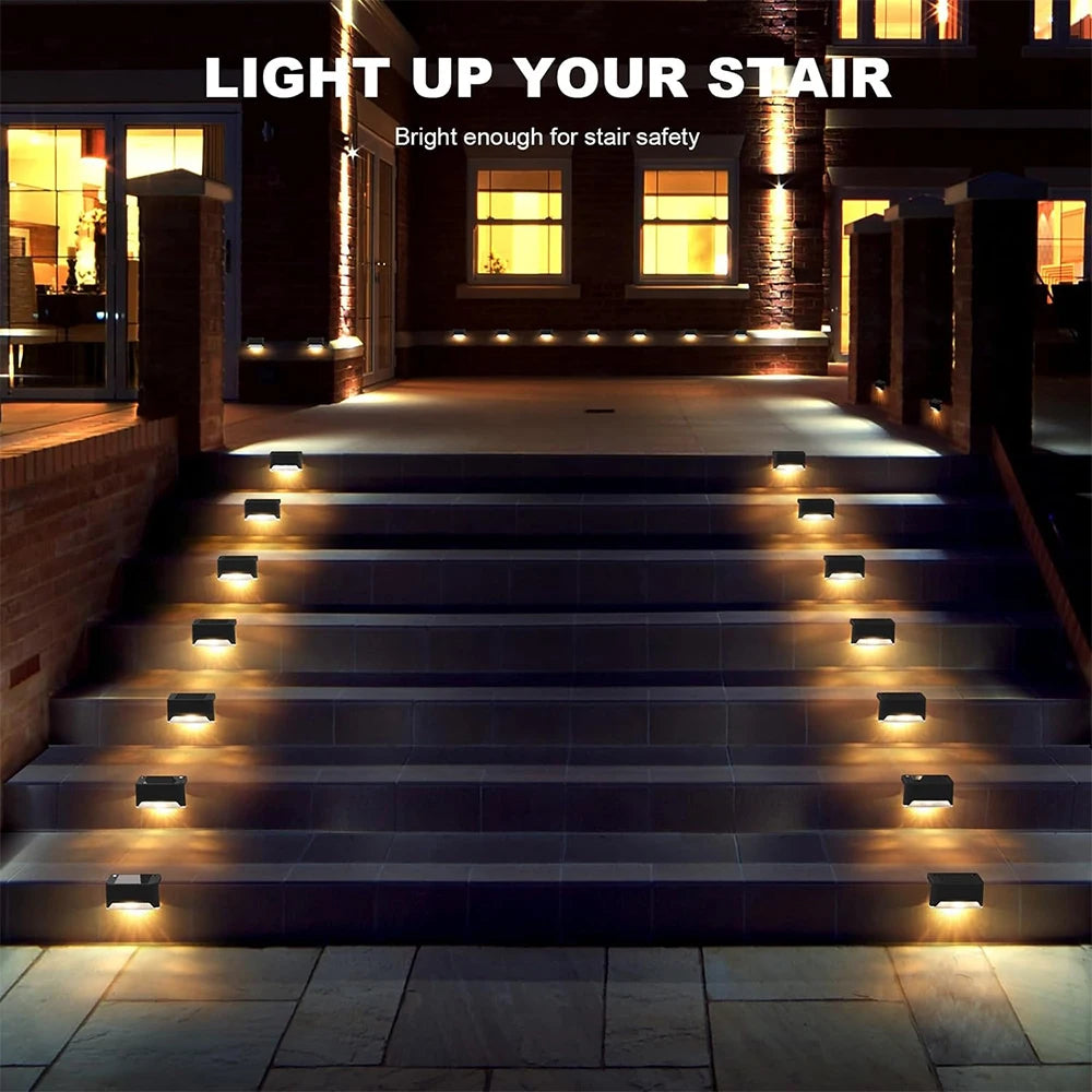 Solar Step Stair Light 1-20PCS – LED Warm White Waterproof Path