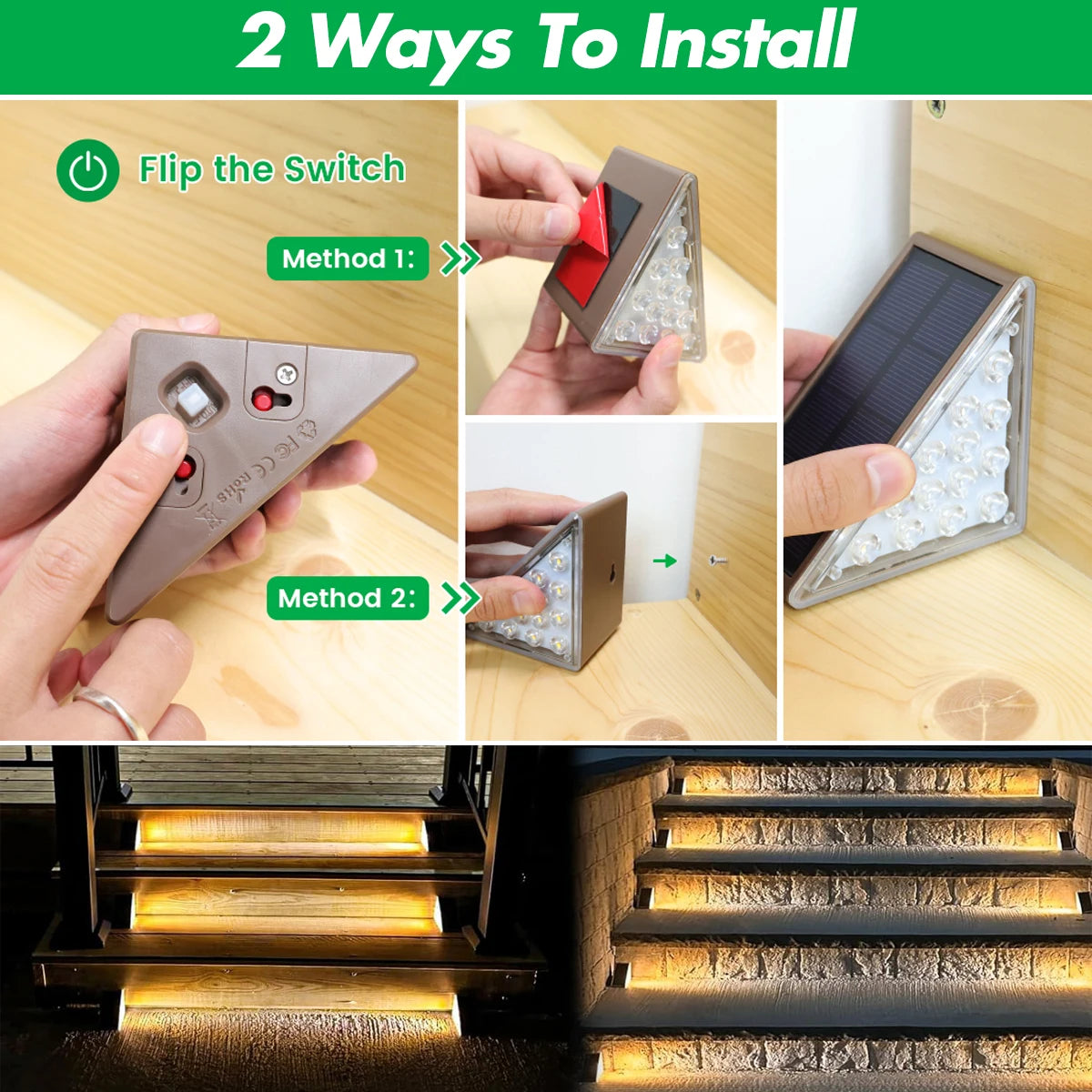 Solar Step Deck Lights – LED Waterproof Outdoor Stair & Path Lights (IP65)